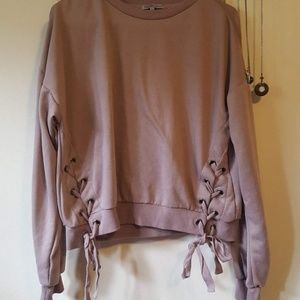 Charlotte Russe Mauve Tie Sweater